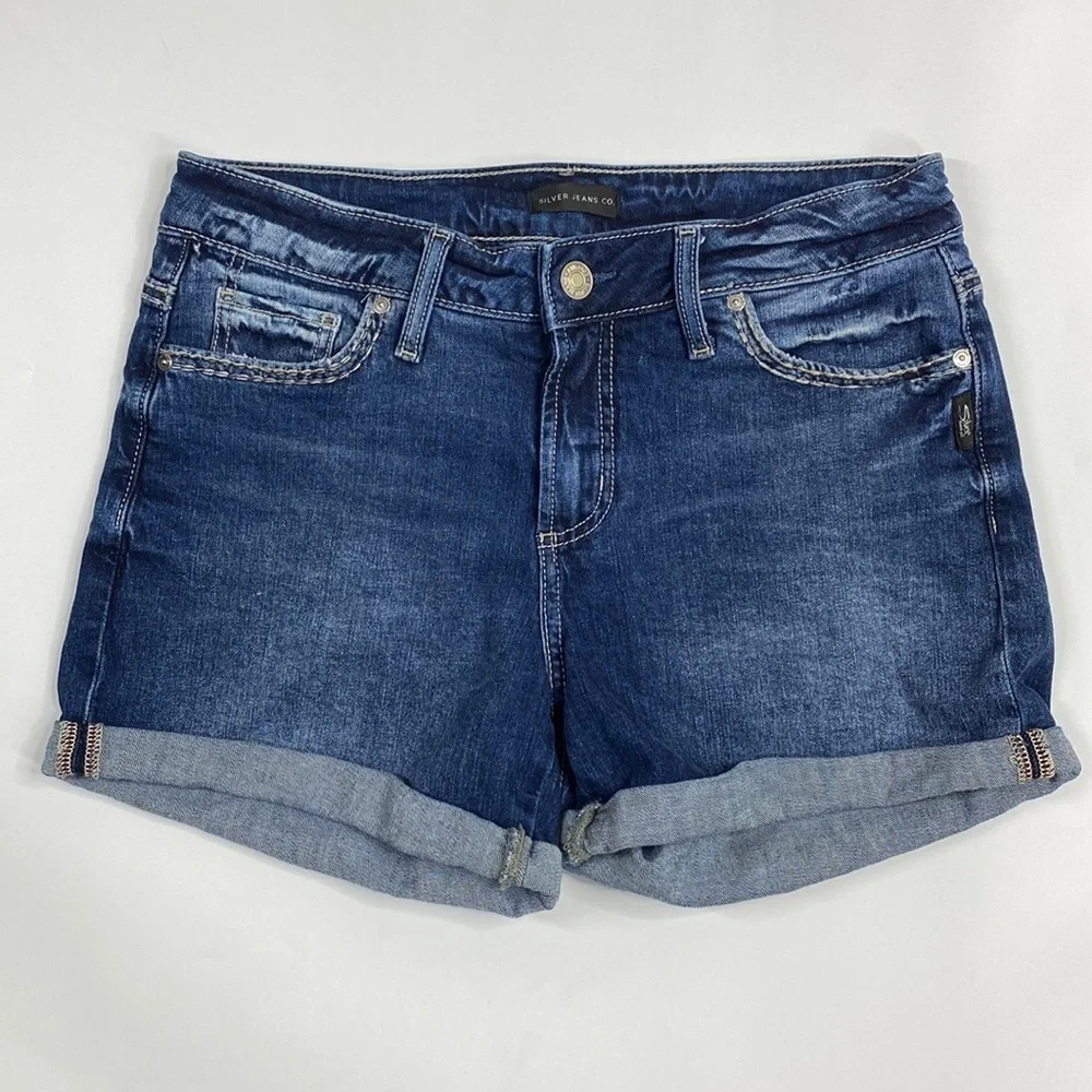 Silver Jeans Elyse Roll Hem Denim Shorts Size 27
